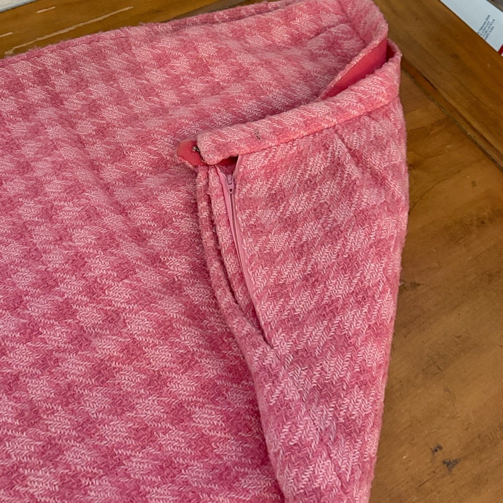 Bergdorf Goodman Pink Houndstooth Women's Skirt Size Small - Picture 4 of 11